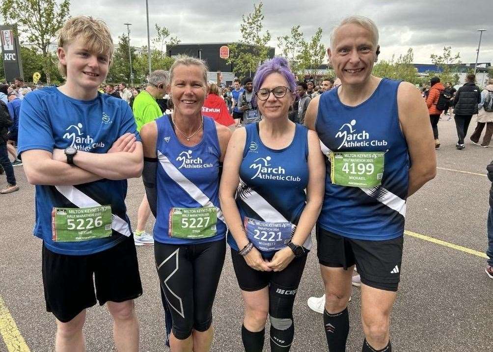 March Athletics Club members at the Milton Keynes Half Marathon.