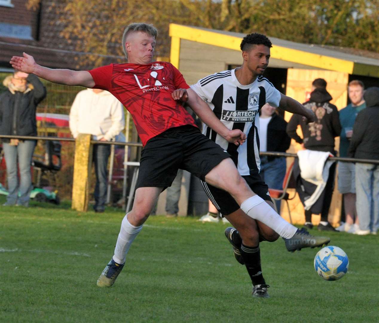 Action from the Spalding Inter-Services Cup final between Long Sutton and Tydd. Photo: Chris Lowndes