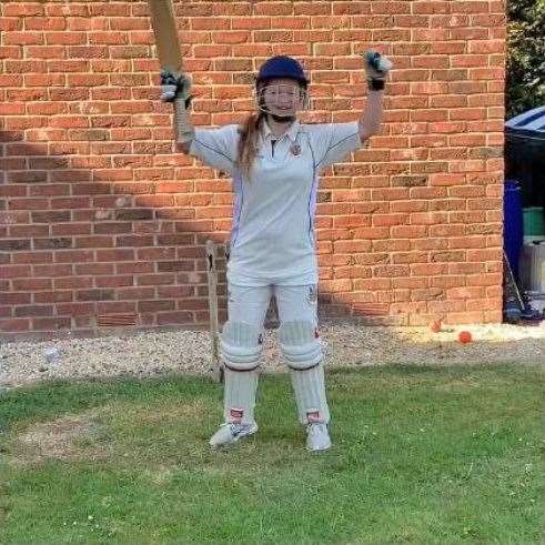 Olivia Jackson re-lives the winning innings of England's Jack Leech. (34695772)