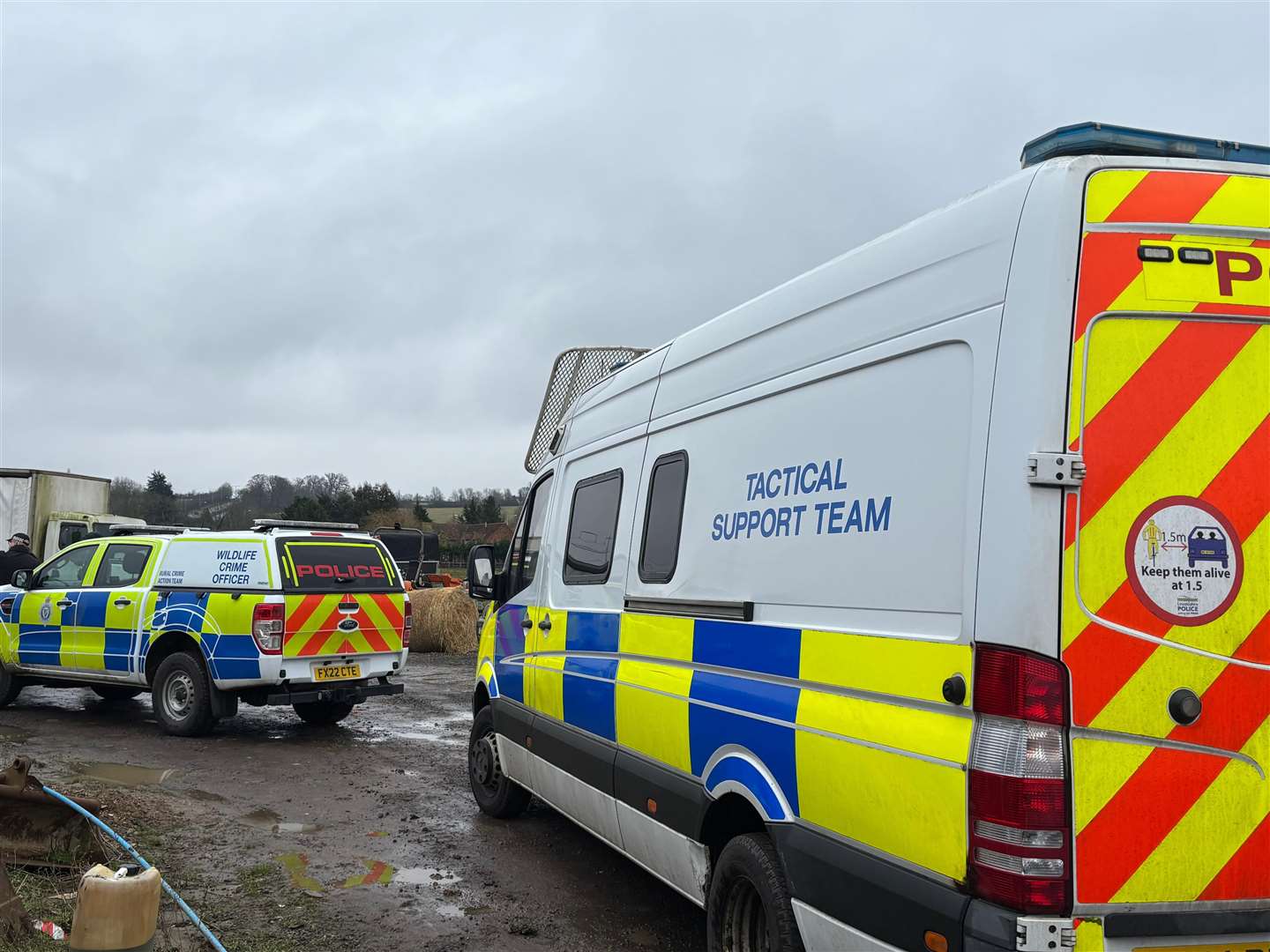 The police tactical team were in action