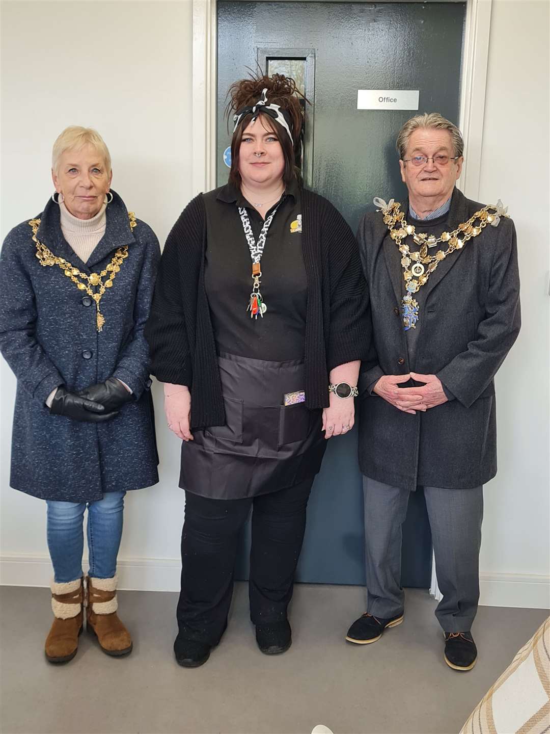 The Mayor and Mayoress of Wisbech, together with Gemma Hammond, from Crazy Cow Catering