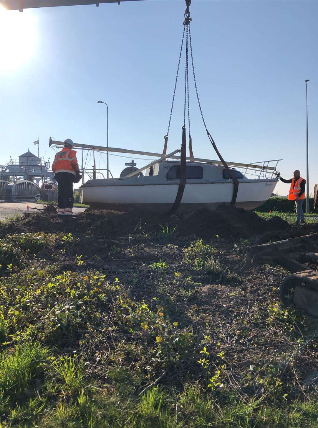The boat provides a highlight to the roundabout which is the gateway into Lincolnshire