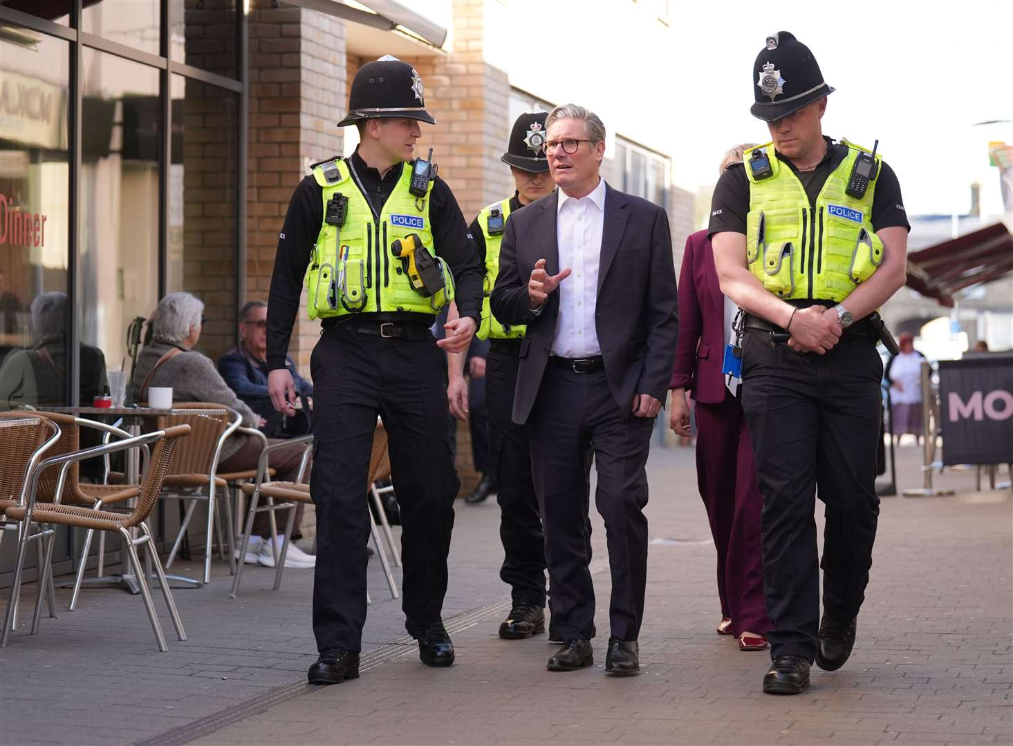 Prime Minister Sir Keir Starmer joins officers on patrol in Huntingdon, Cambridgeshire (Joe Giddens/PA)