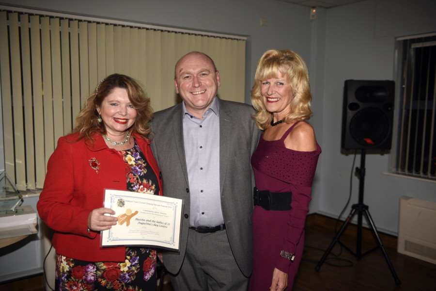 Wisbech's unsung heroes awards night at The Oasis Centre - Councillor Andy Maul with the volunteers from St Augustine's Day Centre.