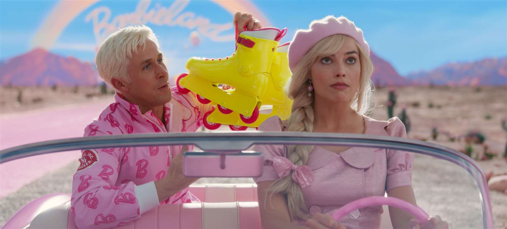 Margot Robbie and Ryan Gosling as Barbie and Ken