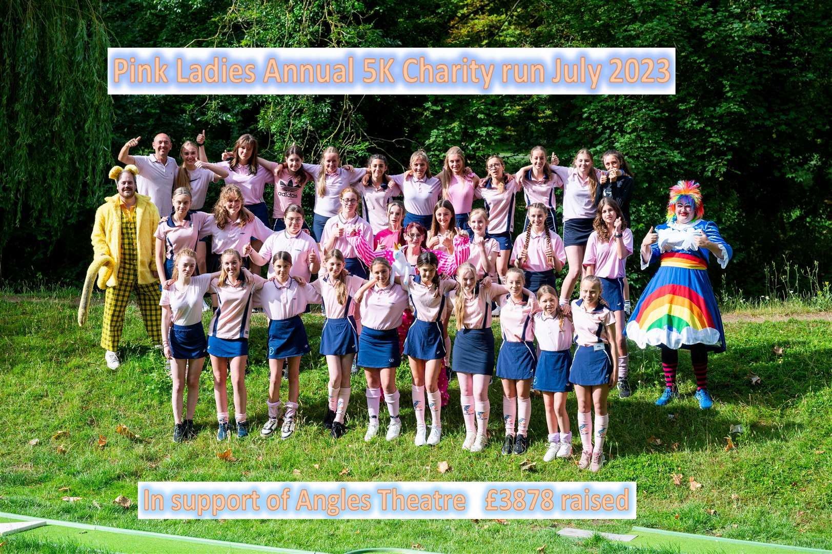 The Pink Ladies handed over £3,878 to the Angles Theatre in Wisbech after completing their annual charity run.