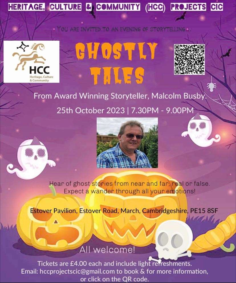 Award-winning story Malcolm Busby will be telling ghostly tales.