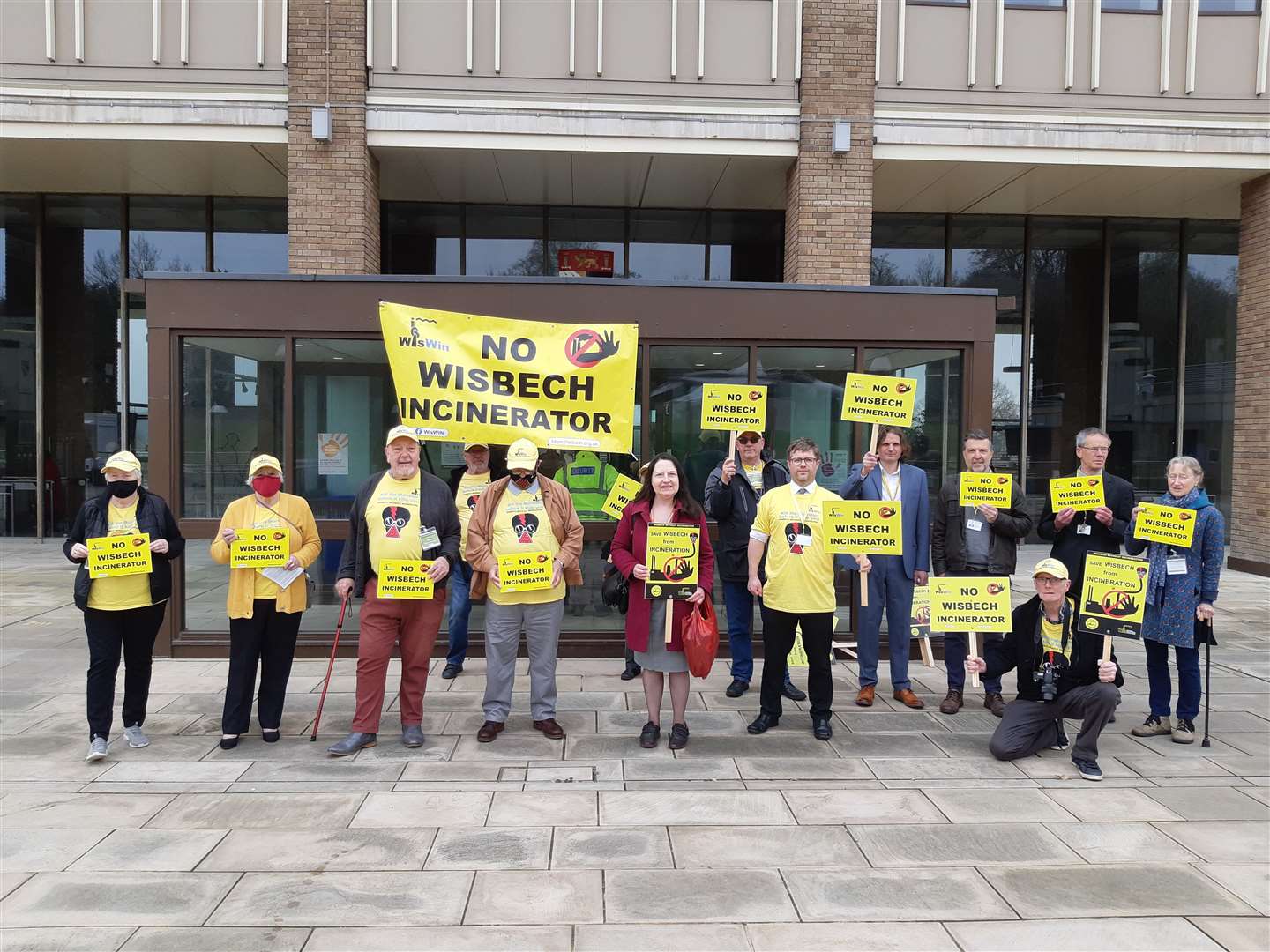 WisWin activists and councillors protested against the proposed incinerator outside Norfolk County Council's headquarters in March.
