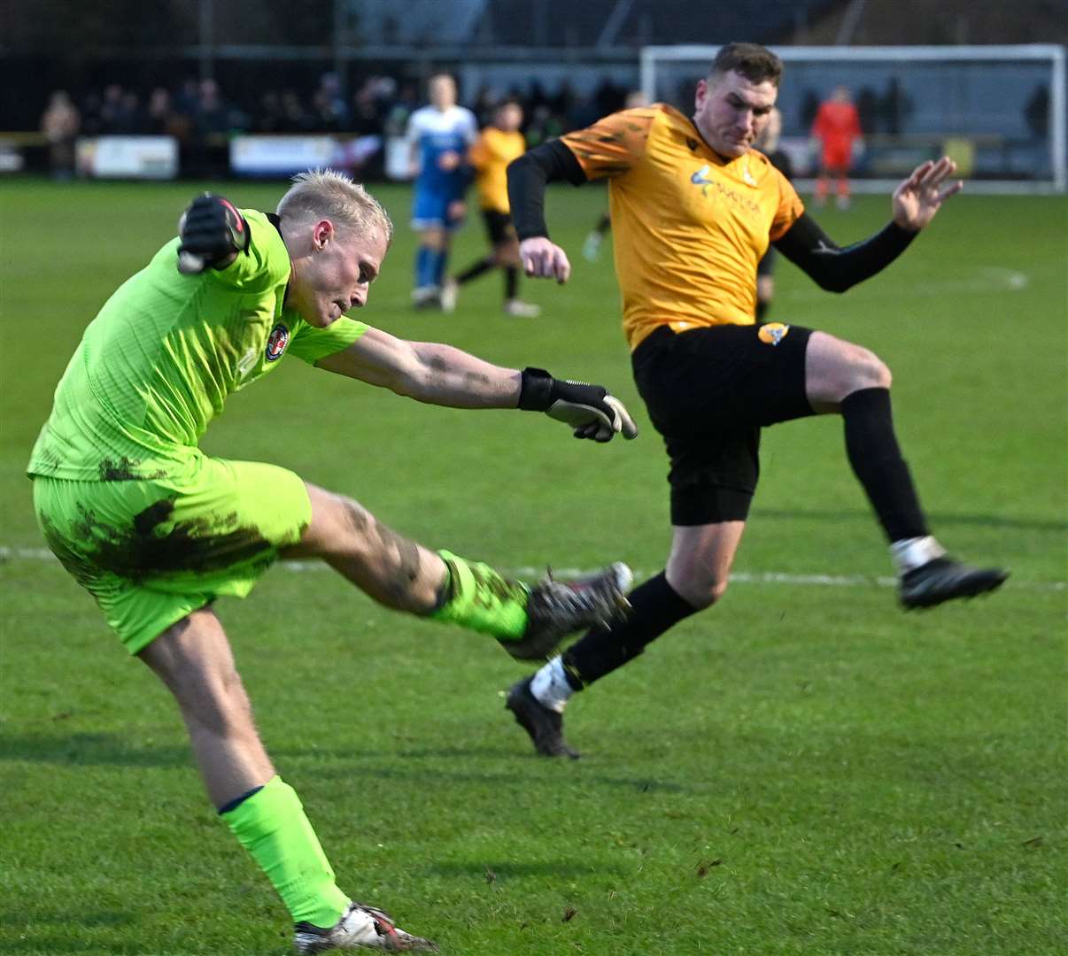 Craig Gillies netted twice for March Town this afternoon. Picture: Adam Fairbrother