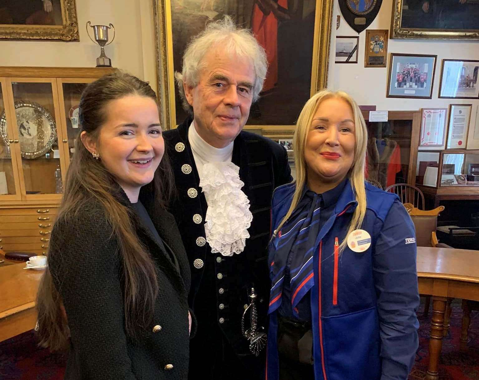 Tesco Community Champion Julie Bushby with Cambridgeshire's High Sheriff, David Way