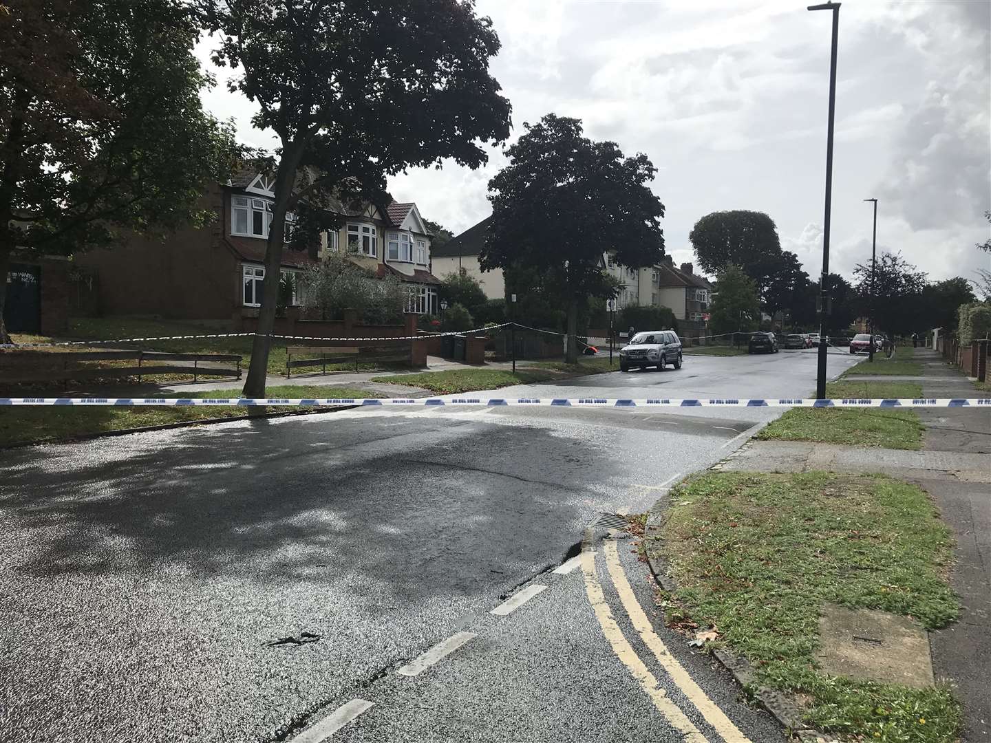 A police cordon at the scene in Streatham Hill, south London, where Chris Kaba was shot in 2022 (Andrew Quinn/PA)