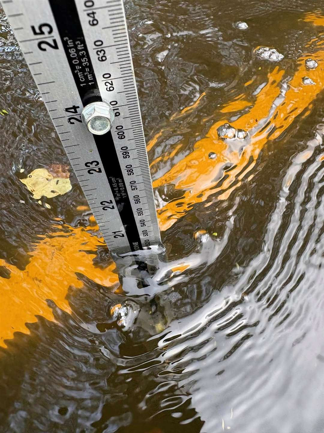 The water at Weleny Wash has risen above the road. Picture: Welney Flood Watch