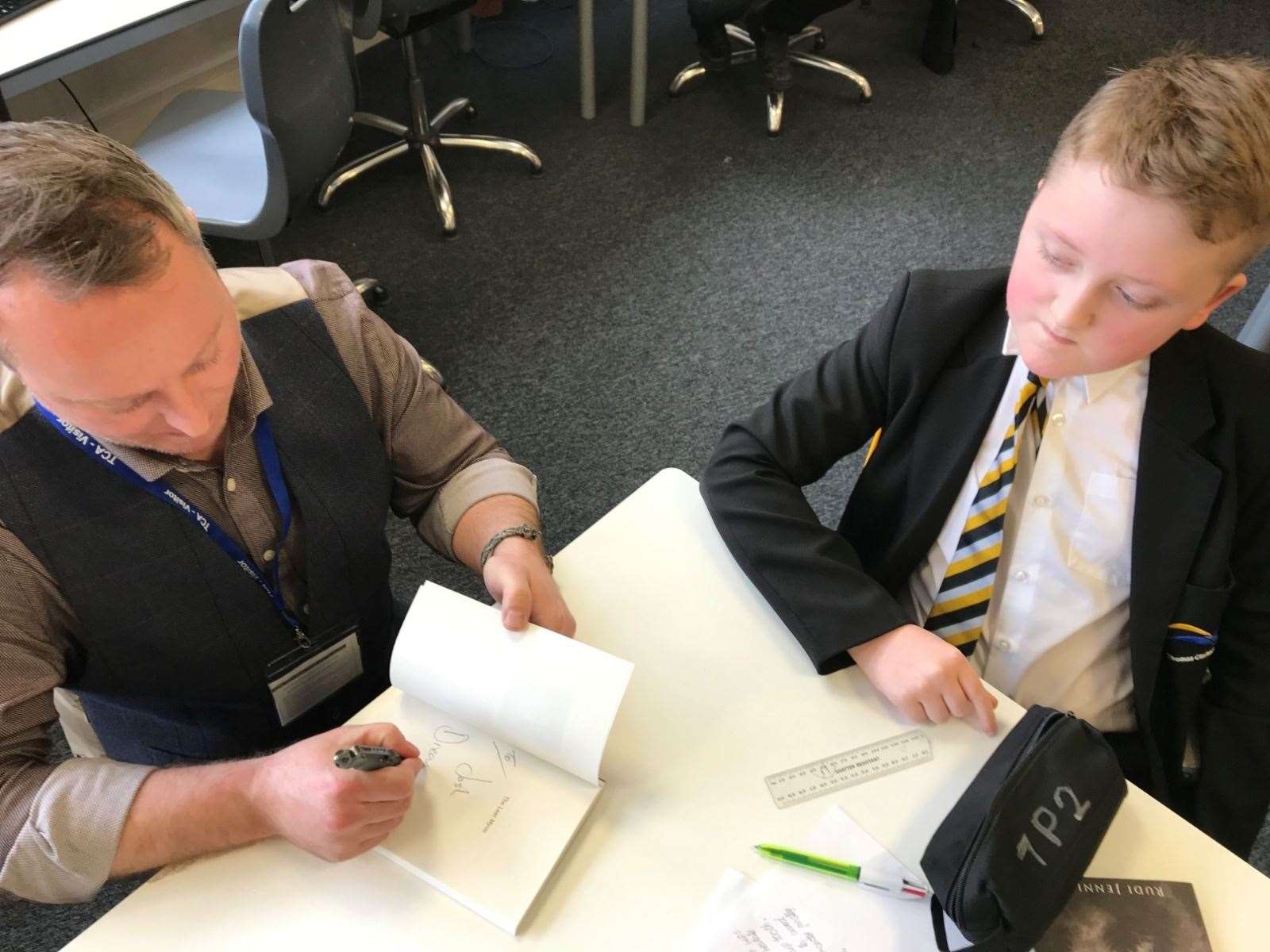 Author Rudi Jennings visited the Thomas Clarkson Academy before school closed over the coronavirus outbreak. (32609460)