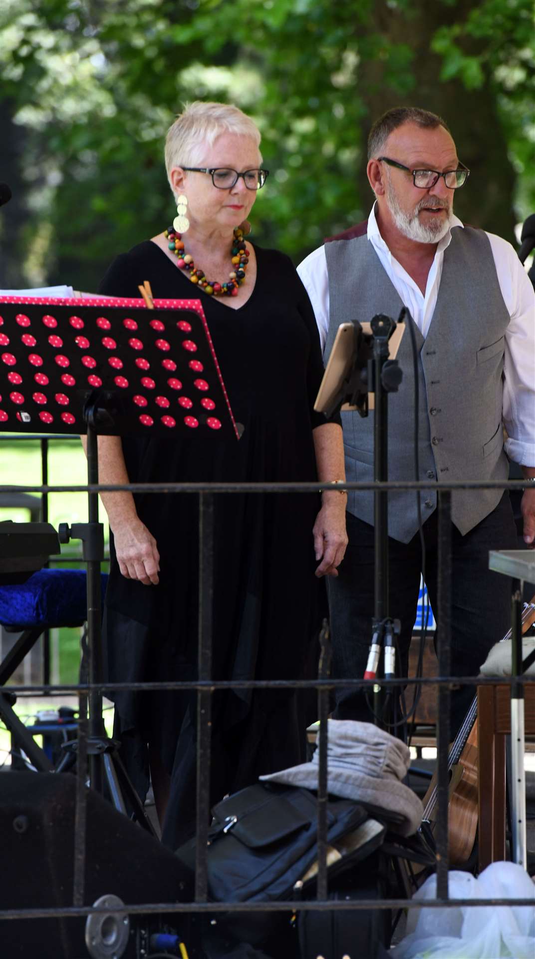 First live music of the year at Wisbech Bandstand..Back Two Sally Rose and Paul Haywood.