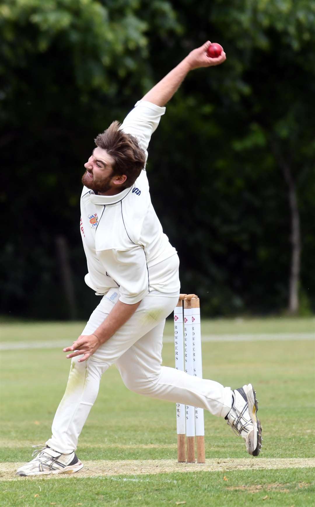 March 1st v Wisbech 1st Cricket Action Brodie Ellis. (2579069)