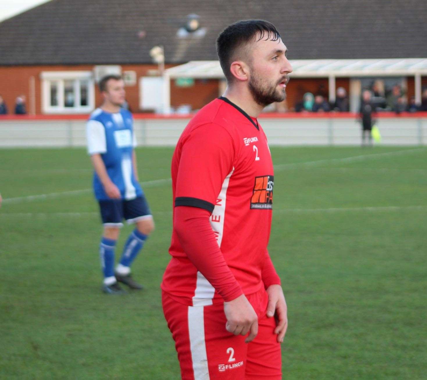 Joe Reed in action for Wisbech Town against Boston Town. Picture: Erin Larham