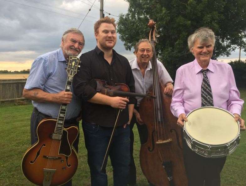 Jim Douglas, Ben Holder, Keith Donald and John Petters in the swing band