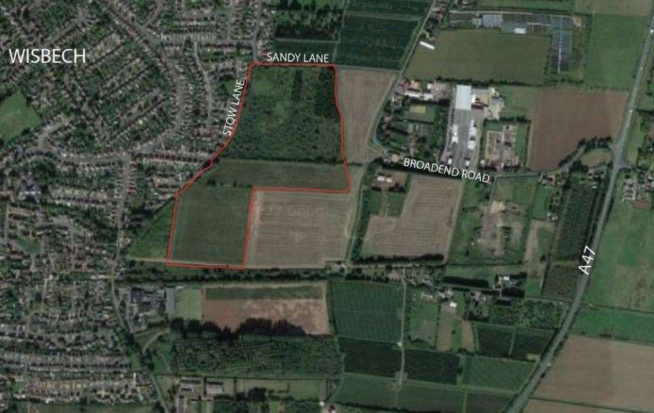 Plans have been submitted for up to 325 homes on a site off Sandy Lane in Walsoken. (58169037)