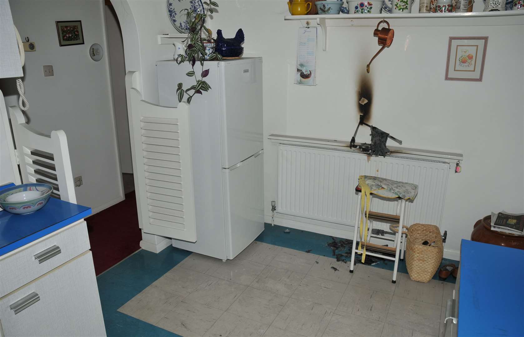 One of the seats of fire was ignited in Mrs Crown’s kitchen