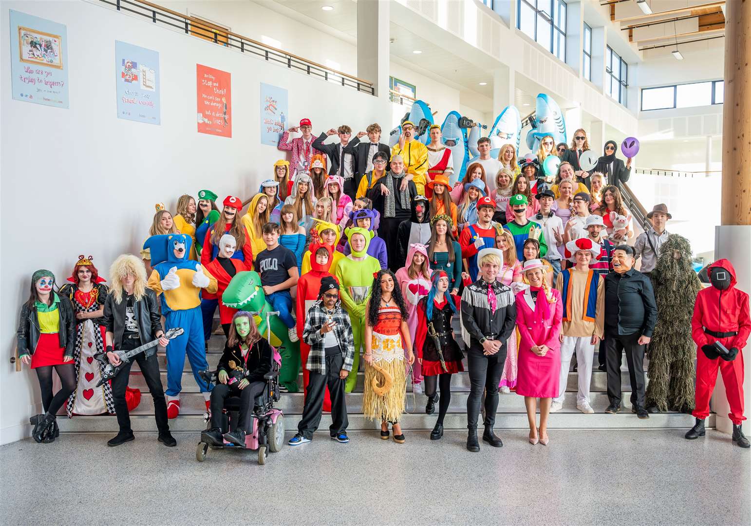 Sixth formers at TCA donned an array of costumes for Children in Need. Photo: Barking Dog Media/Ian Burt.