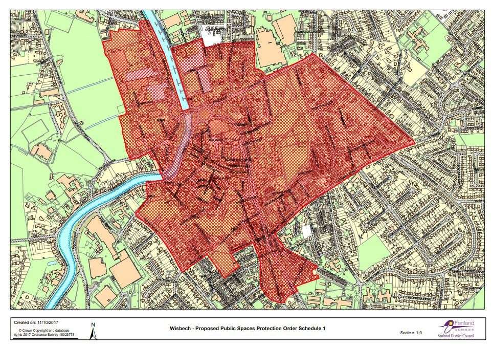 The PSPO controls="true" the consumption of alcohol across a wider area, including Wisbech town centre.