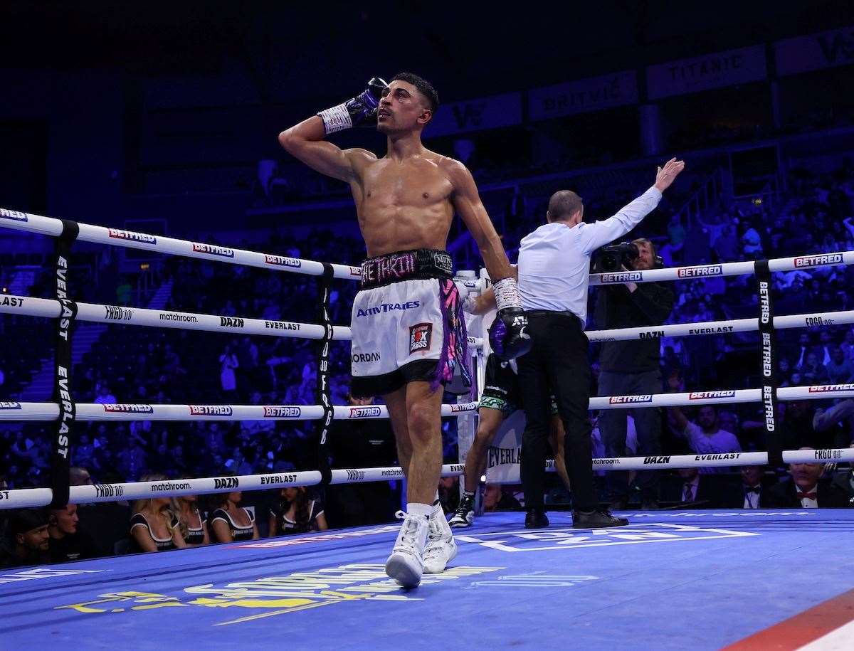 Belfast, UK - December 3: Michael Conlan v Jordan Gill, WBA International Super Featherweight Title. 3 December 2023 Picture By Mark Robinson Matchroom Boxing Jordan Gill wins as he stops Michael Conlan in 7th round