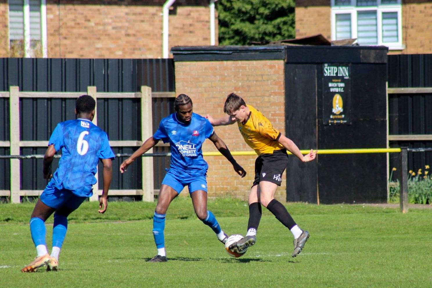 Action between March Town and Leicester Nirvana at the GER on Saturday. Picture: Amber Kent