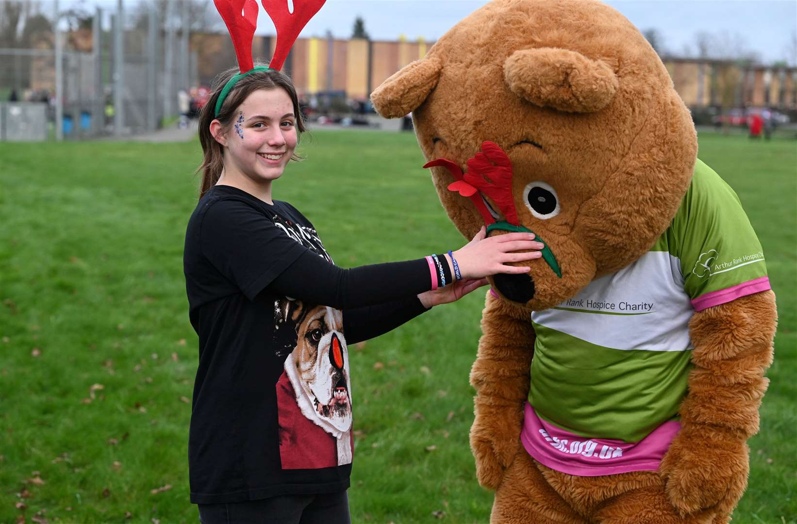 Lily Boughen pictured with Arthur the Bear - her dad was looked after by Arthur Rank in his last days