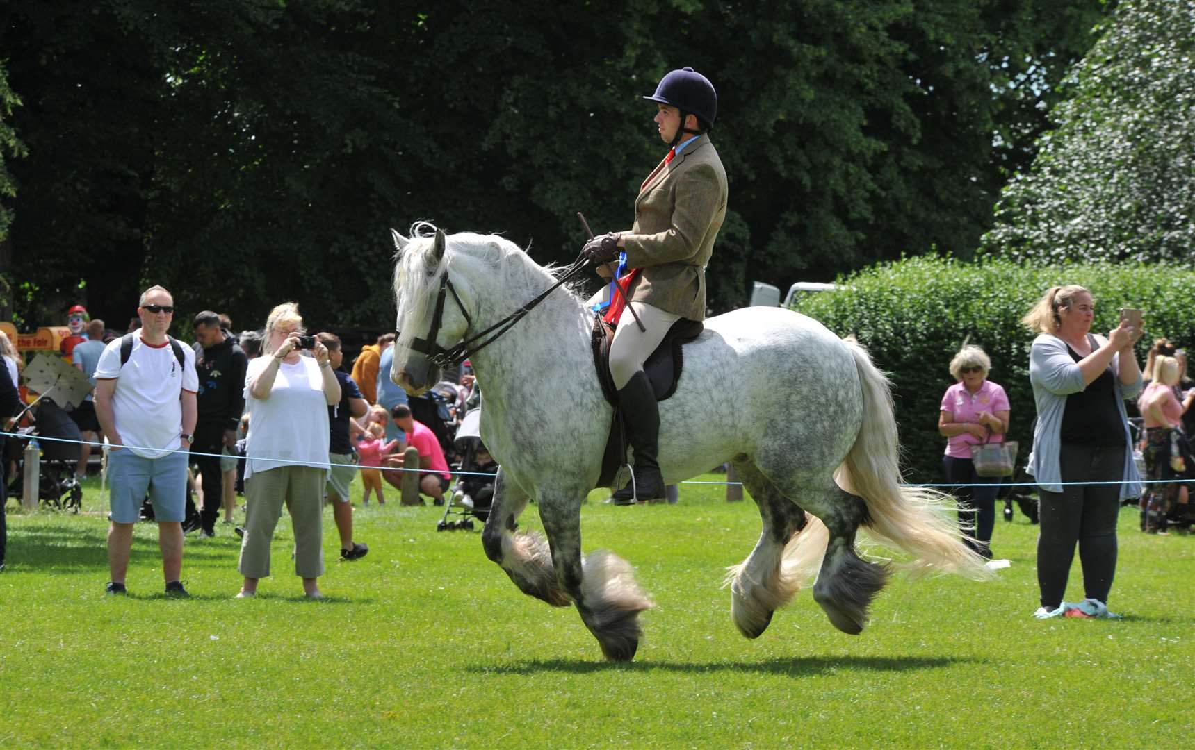 One of the riders in action
