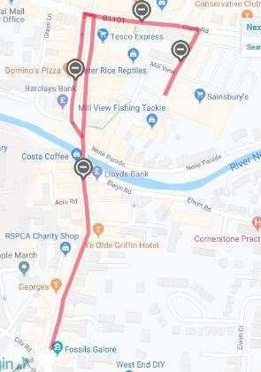 Here is where the roads will be closed in March tomorrow for Remembrance Sunday. (21237593)