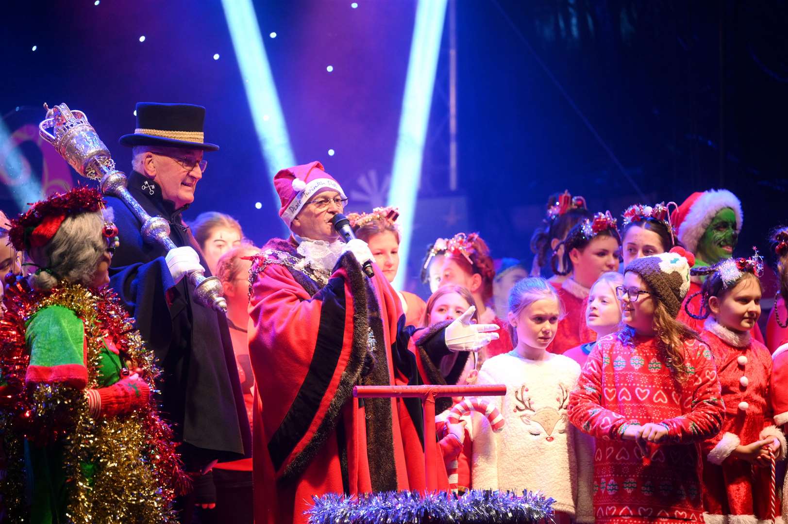 Wisbech Christmas lights switch on by the Mayor of Wisbech Peter Human