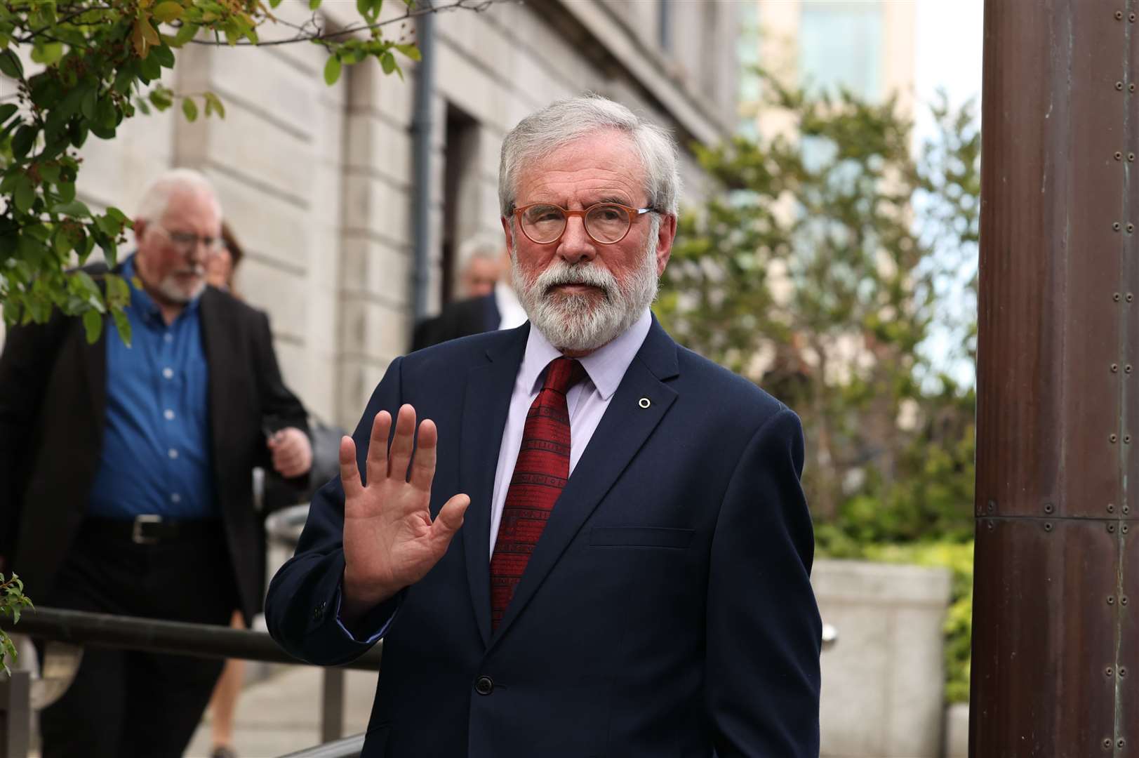 Gerry Adams leaving the High Court in Dublin on Friday (Liam McBurney/PA)