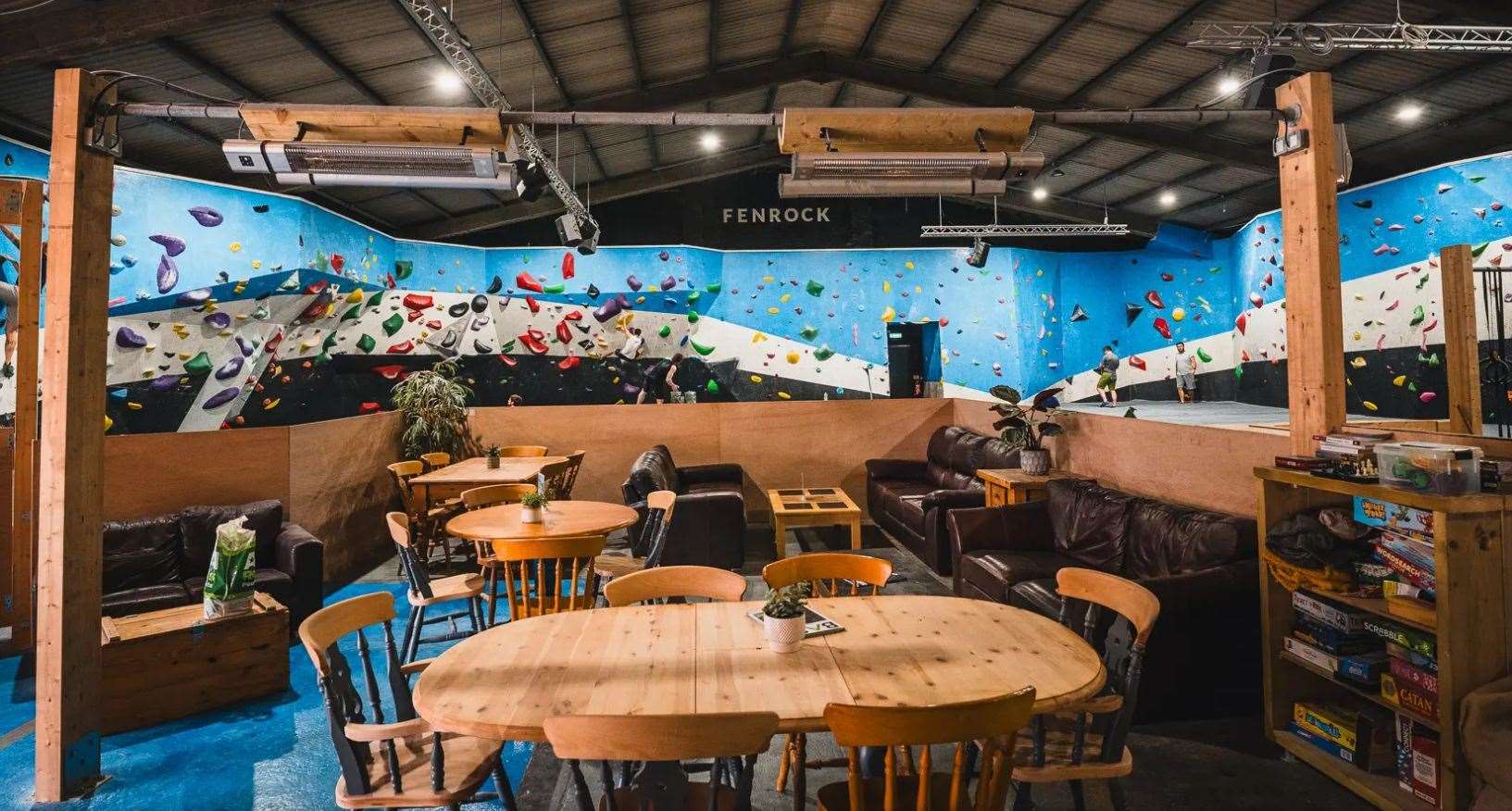 Inside the rock climbing centre
