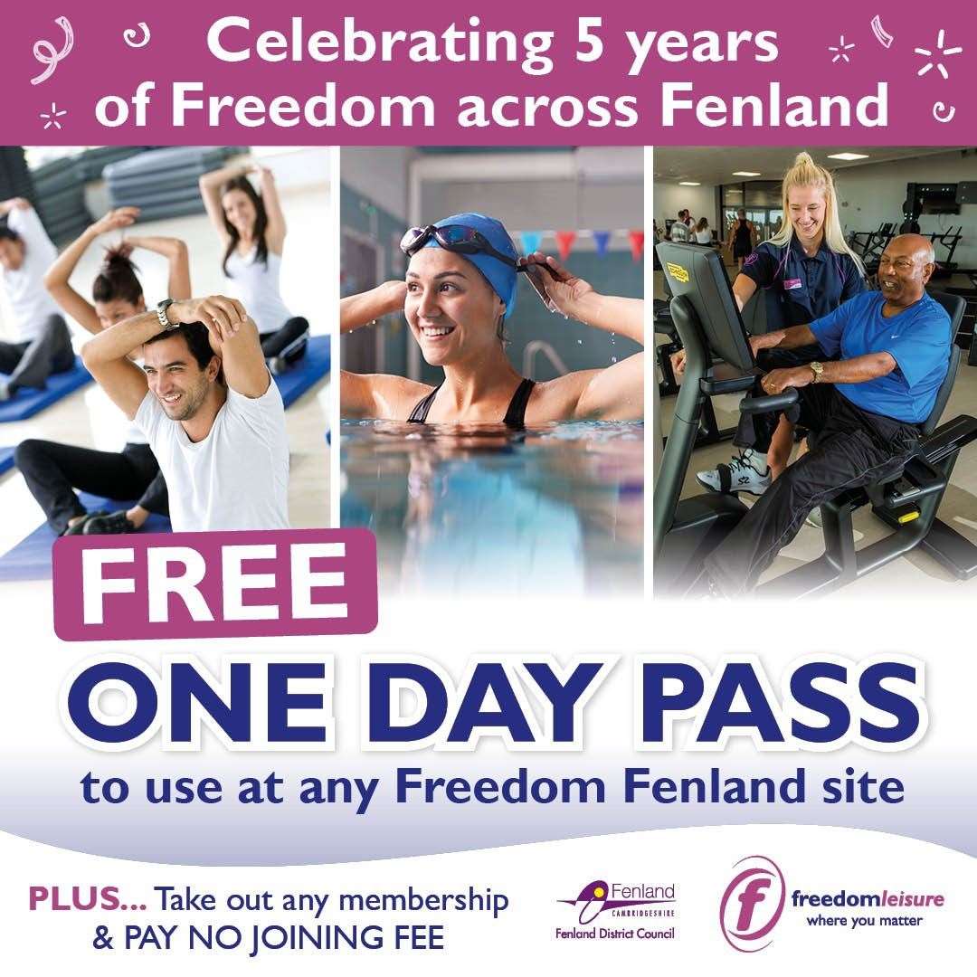 Special offers at Fenland leisure centres to mark five years of Freedom Leisure partnership