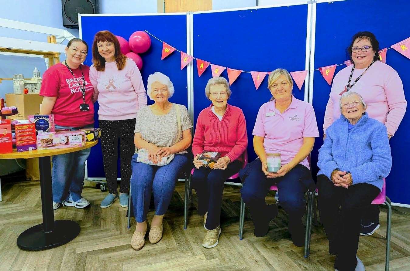 Rose Lodge residents 'get pinky' for Wear it Pink