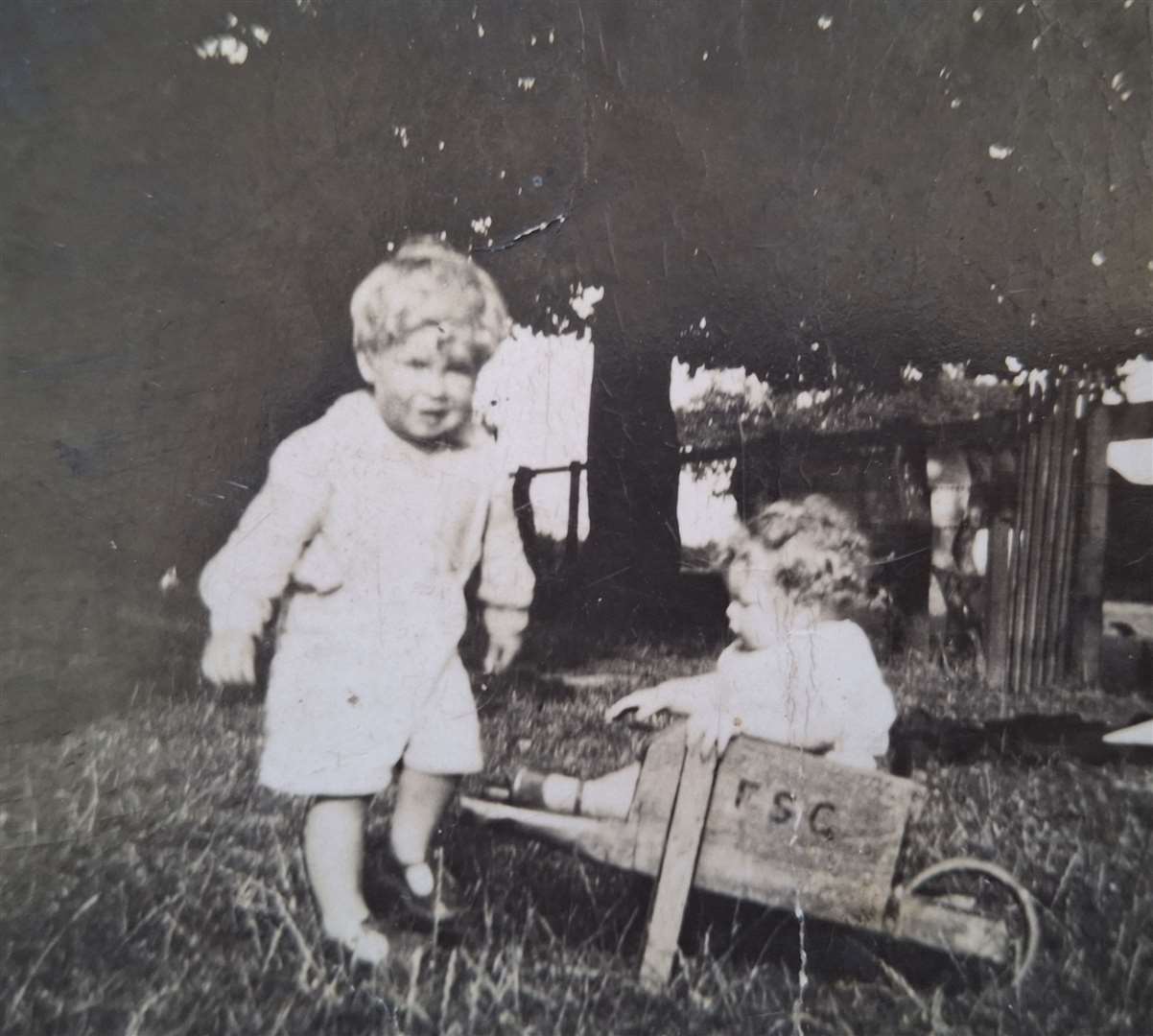 Fred Campling's first foray into haulage came at a young age. He's pictured giving his sister Ruth a ride in a wheelbarrow