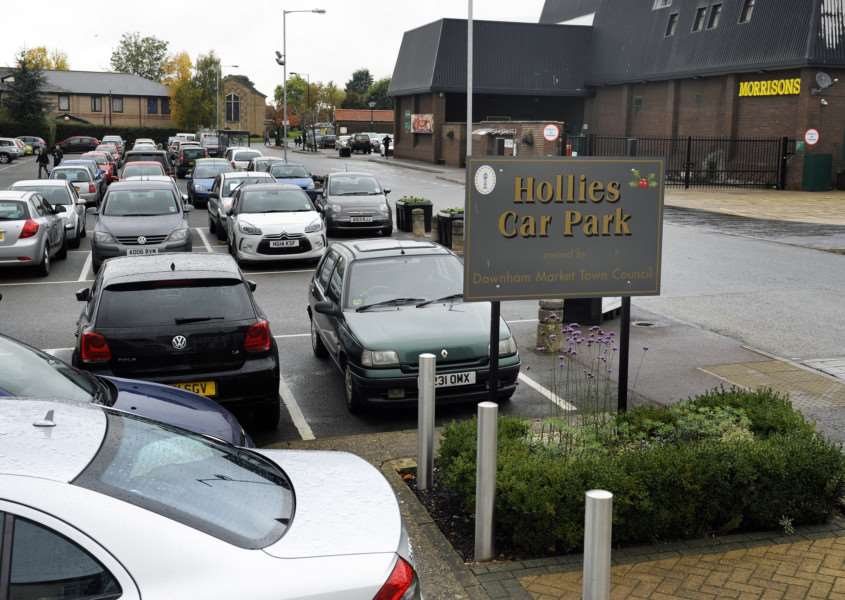 Hollies Car Park at Downham Market GV's ANL-151028-195018009