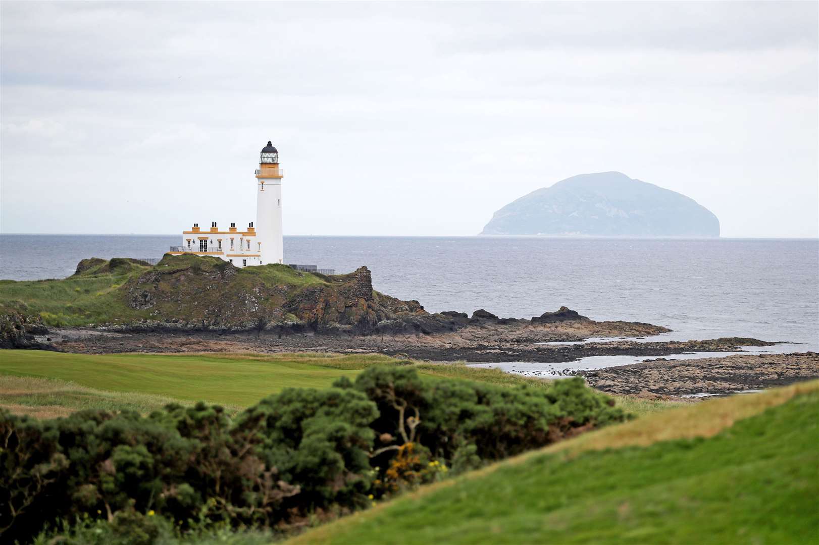 A view towards Turnberry Lighthouse and Ailsa Craig from the King Robert the Bruce golf course at Trump Turnberry, Ayrshire (Jane Barlow/PA)