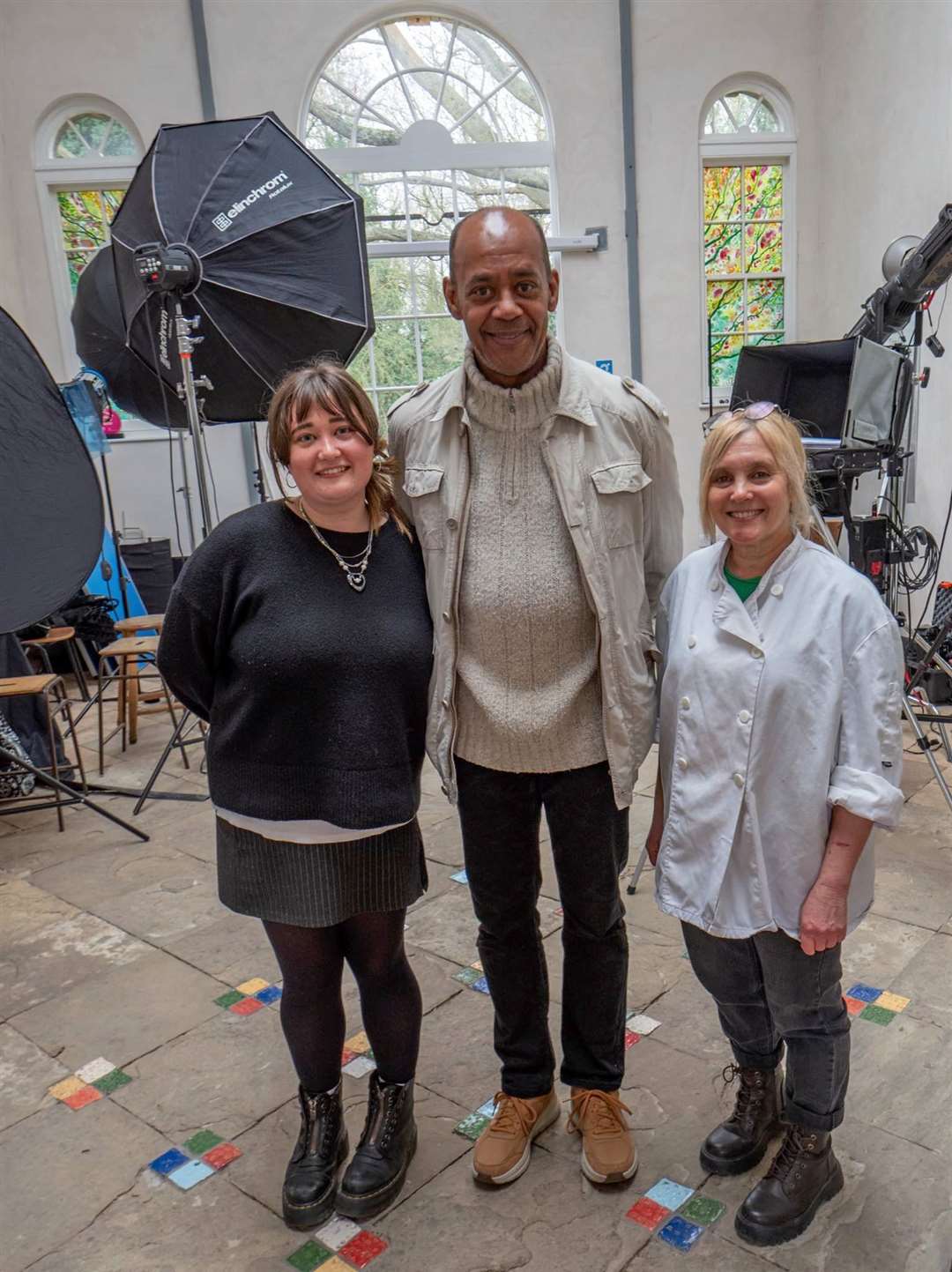 EastEnders star Howard Saddler pictured with Wisbech chef Alison Sloan (right) at Sunday's read through and photo shoot. Picture: Roger Rawson Photography
