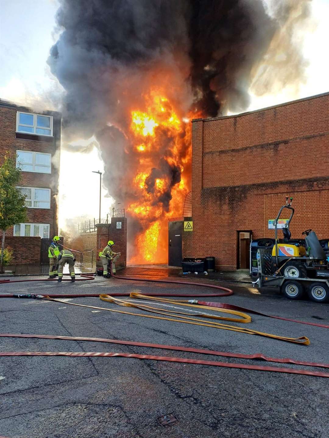 Photo posted by London Fire Brigade of the fire at an electrical substation in Maida Vale, west London (@LondonFire/PA)