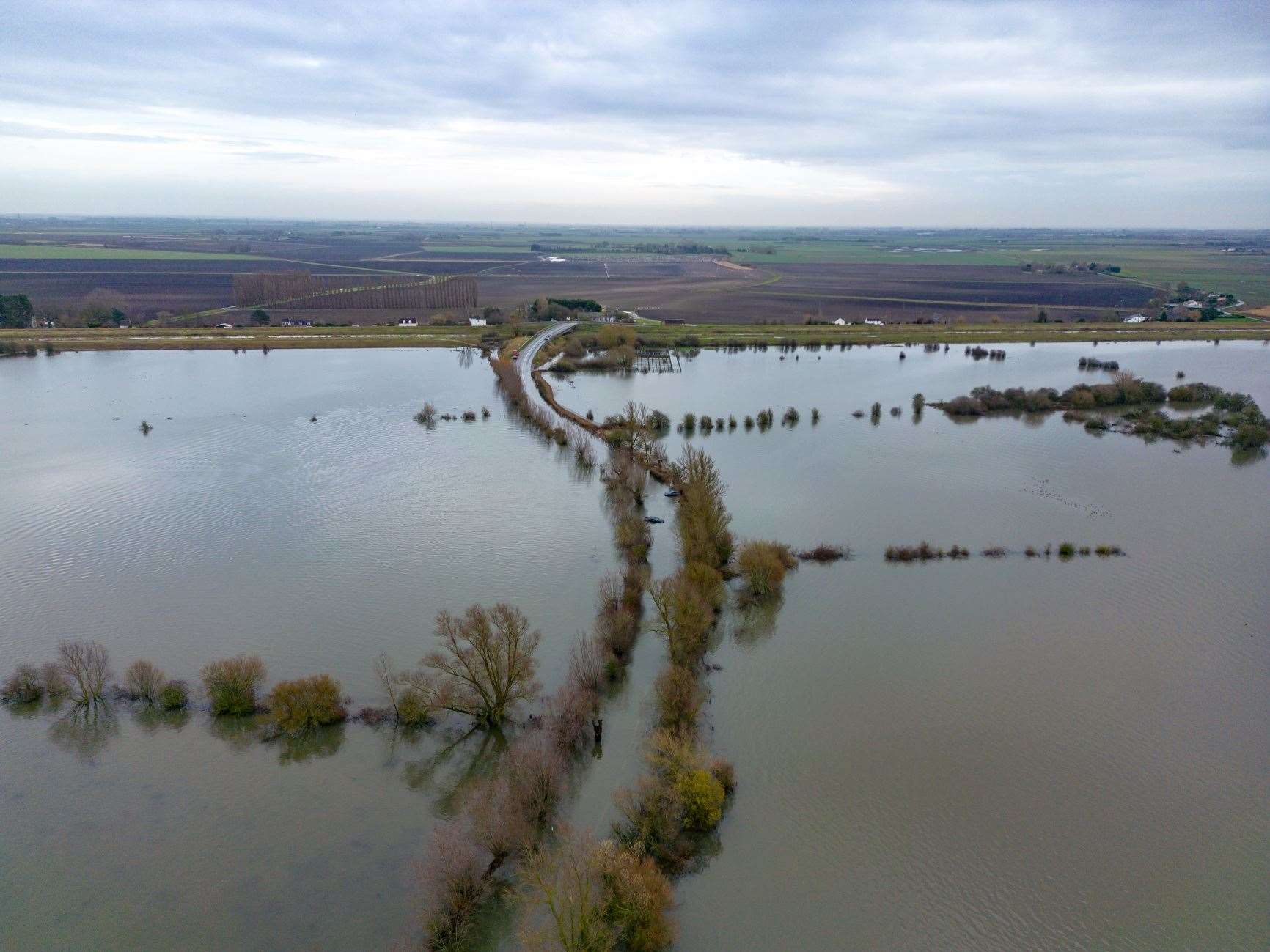 Welney is flooded and has been closed off. Picture: Ian Burt