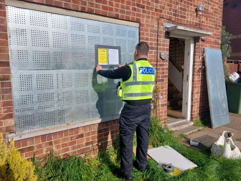 The property has been boarded up so no one can enter. Picture: Policing Fenland