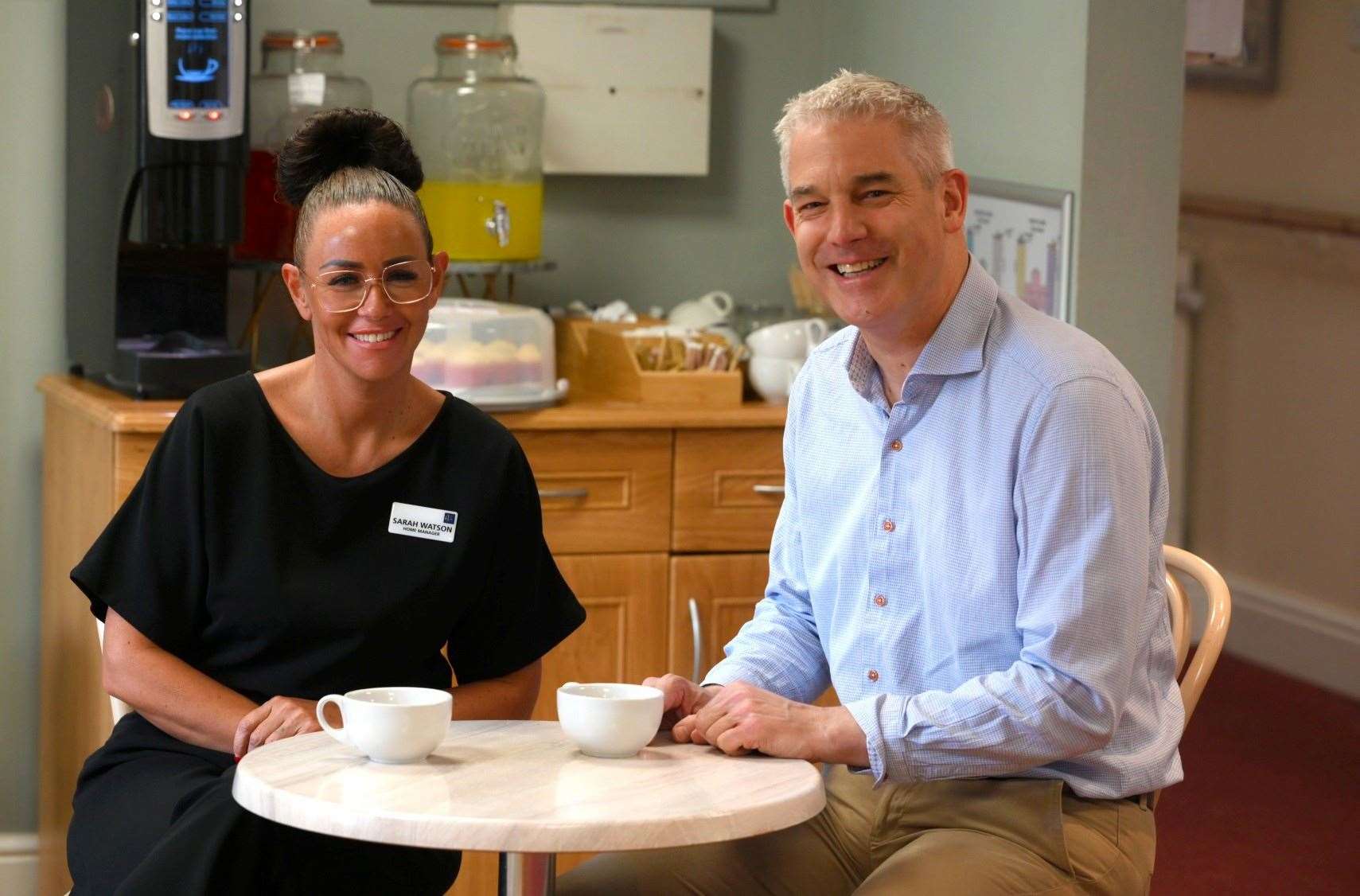 MP Steve Barclay with Orchards Care Home manager Sarah Watson