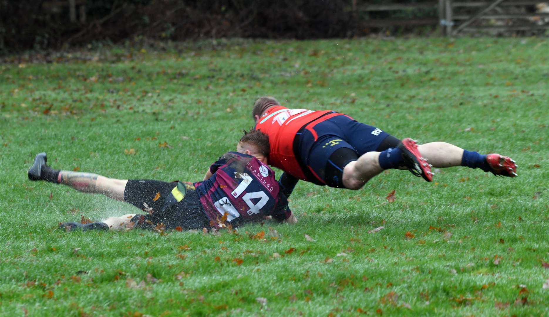 Wisbech v Spalding rugby action. (53807105)