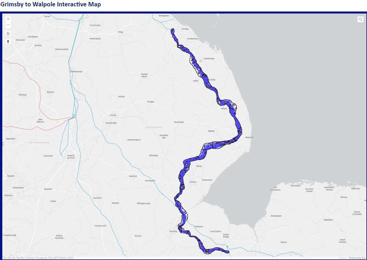 National Grid's proposed new Grimsby to Walpole network. Picture: National Grid