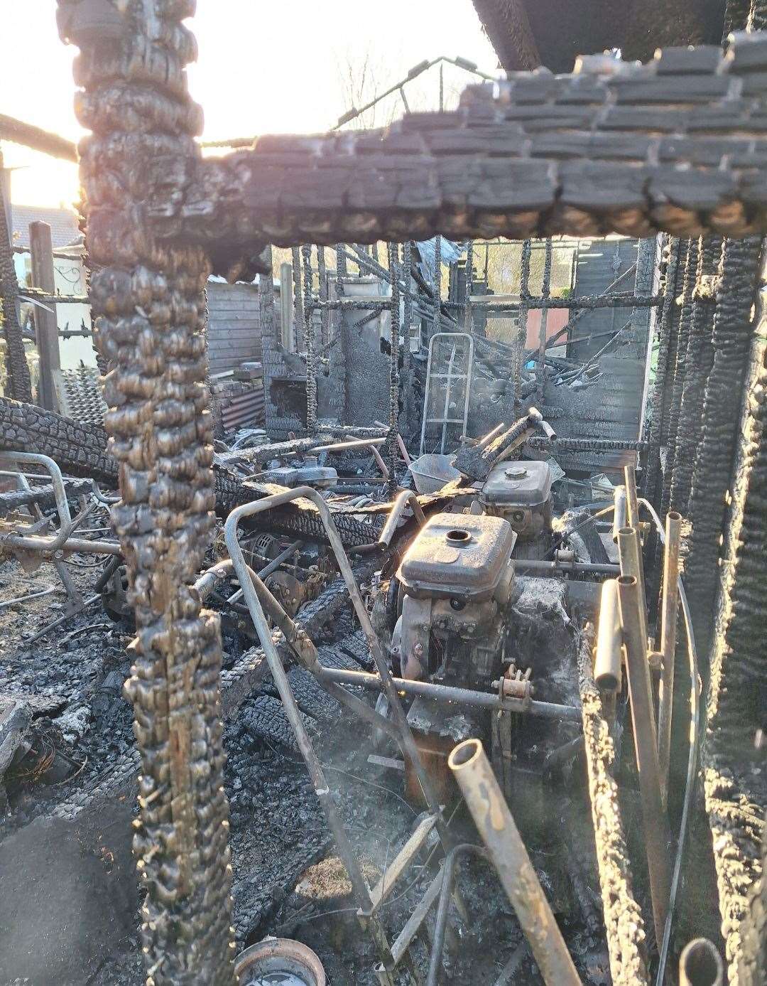 The arsonists attack saw two storage sheds completely destroyed with the bowls club's equipment inside