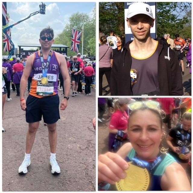 Three Counties Running Club members at the London Marathon