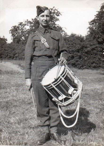 Sapper Bernard Pentelow in 1941. He was learning band skills before he was posted to the Far East. Photo: Pentelow family/Wisbech Museum. (55400802)