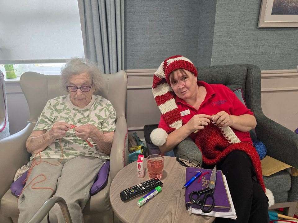 Knitting is already under-way for the festive warmer initiative for the Wisbech community. Picture: Lyncroft Care Home.