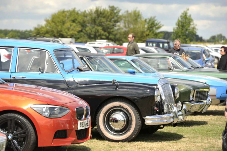 Vehicles on display at the Parson Drove Car, Bike and Trike Show.